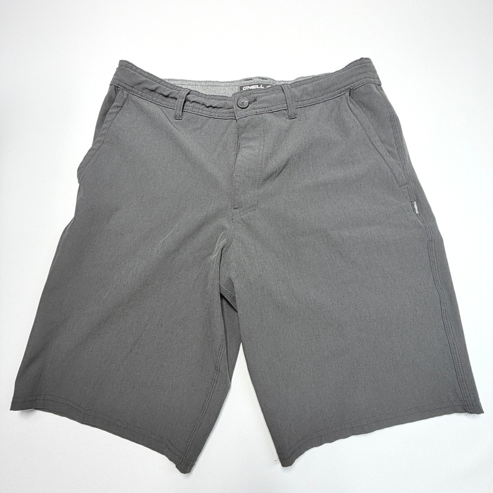O'Neill Hyperdry Hybrid Shorts Mens 32 Gray Stretch Performance 10 Inch